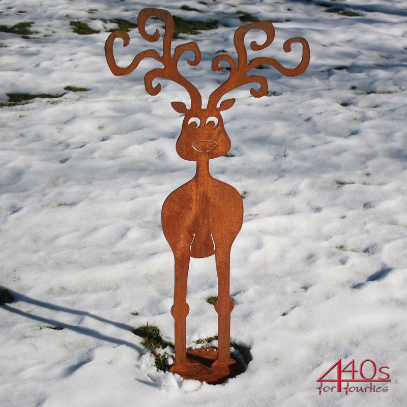 SAREMO Rost Rentier Rudolph ca. 100cm hoch