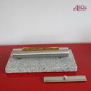 440s Edelstahl Tischfeuer MODENA mit grauem Granit-Sockel