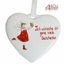 kwoka Keramik-Herz Hnger mit Spruch Motiv Engel