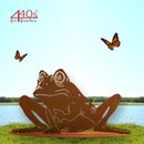 Ferrum Art Design Rostfigur Frosch auf Platte | FE-5-0124