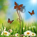 SAREMO Rost-Schmetterling PAPILIO auf Curlstab H ca. 109...