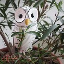 Tangoo Keramik-Vogel Eule weiß mit schwarzen Akzenten |...
