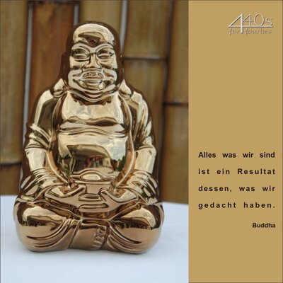 Odem Keramik BUDDHA bronzefarben glänzend ca. 20 cm