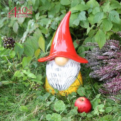Tangoo Keramik-Wichtel gelb mit Sprenkel und rotem Hut ca...