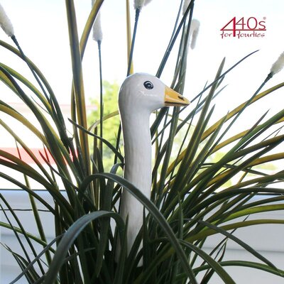 Tangoo Keramik-Vogel Gans langer Hals MIDI weiß | TA-66920