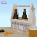 Contento Beer Caddy fr 6 Flaschen HEUTE IST FEIERABEND Holz