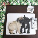 Mars & More 4-teiliges Tischset Mops und franzsische...