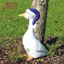 Tangoo Keramik Gans sitzend, mit blau-weißer...