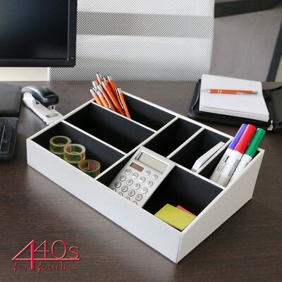 Gift-Company Büro-Organizer MDF-Kunstleder weiß Größe L