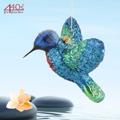 440s Christbaum-Hänger Kolibri blau-grün
