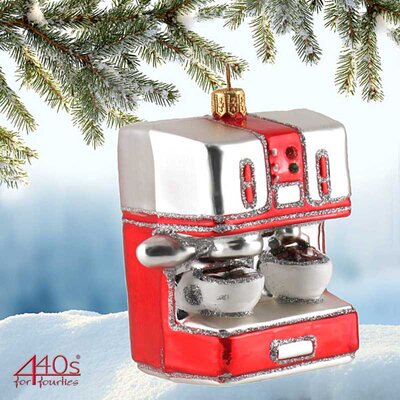 440s Christbaum-Hänger Espresso Maschine rot