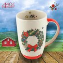 Mila Keramik-Design-Becher Weihnachtskranz | MI-95219