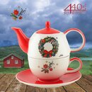 Mila Keramik Tee-Set Tea for One Motiv Weihnachtskranz |...