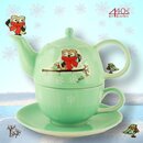 Mila Keramik Tee-Set Tea for One Hallo Winter-Eule |...