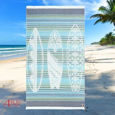 MUNDU Pareo Strand-Tuch Surf-Bretter blue-green