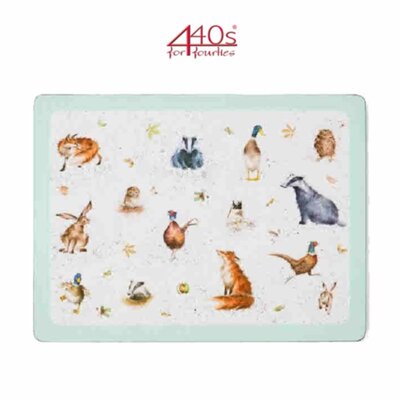 Wrendale Designs 4-teiliges Tisch-Set Country-Side Tiere...
