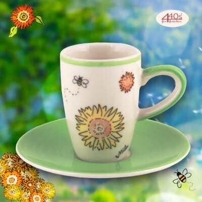 Mila Keramik Espresso-Tasse mit Untere Sunny Sunflowers |...