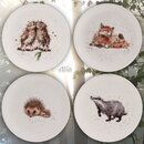 Wrendale Designs Porzellan-Kuchenteller 4er-Set: Igel...