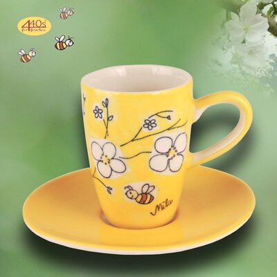 Mila Keramik Espresso-Tasse mit Untere Bienenblüte |...