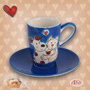 Mila Keramik Espresso-Tasse mit Untere Cat & Dog Love |...