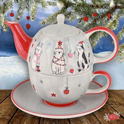 Mila Keramik Tee-Set Tea for One X-Mas Cats | MI-99313