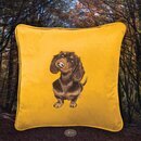Wrendale Designs besticktes samt-weiches Kissen Dackel...
